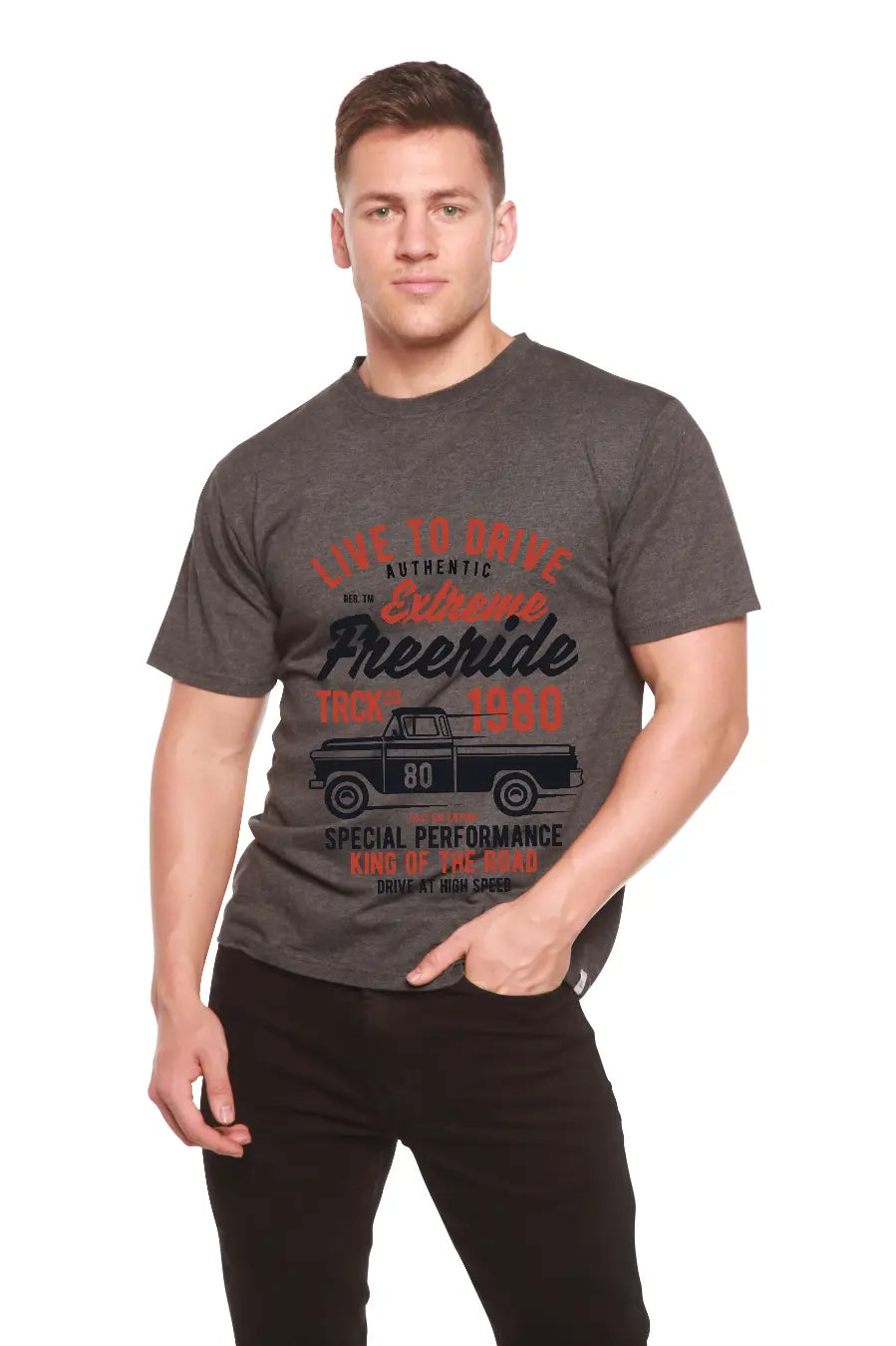 Extreme Freeride Men's Bamboo Viscose/Organic Cotton Short Sleeve Graphic T-Shirt Spun Bamboo