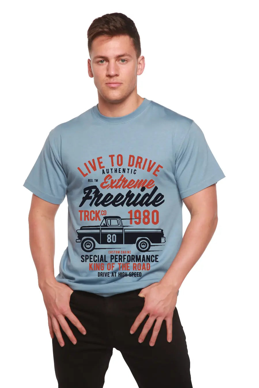 Extreme Freeride Men's Bamboo Viscose/Organic Cotton Short Sleeve Graphic T-Shirt Spun Bamboo