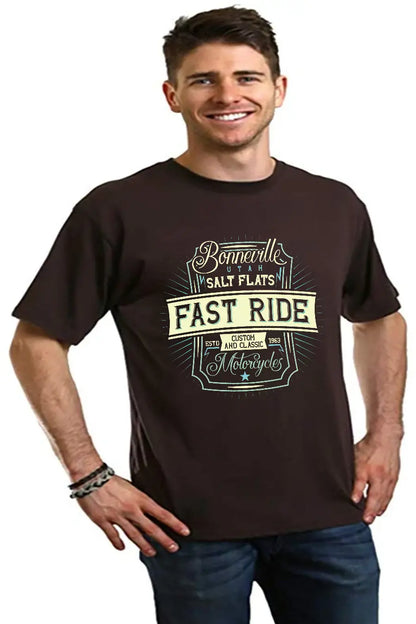 Fast Ride Men's Bamboo Viscose/Organic Cotton Short Sleeve Graphic T-Shirt Spun Bamboo