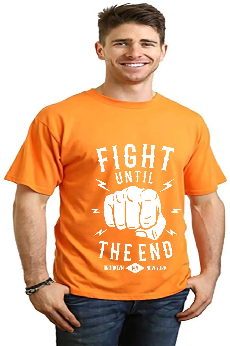 Fight Until Men's Bamboo Viscose/Organic Cotton Short Sleeve Graphic T-Shirt Spun Bamboo