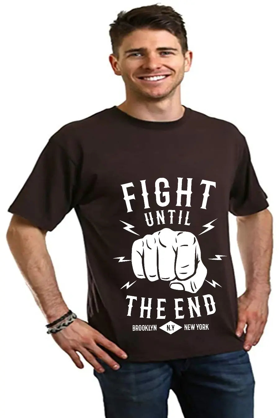 Fight Until Men's Bamboo Viscose/Organic Cotton Short Sleeve Graphic T-Shirt Spun Bamboo