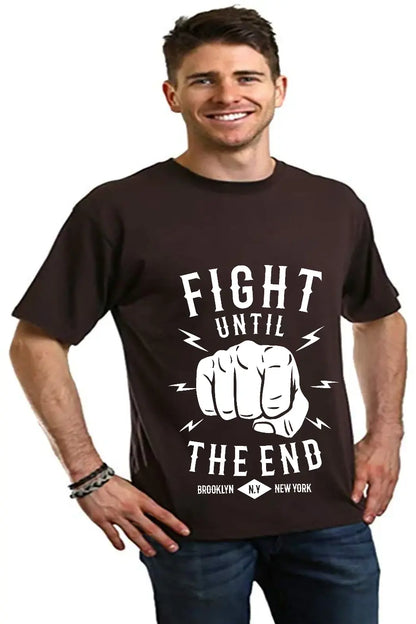 Fight Until Men's Bamboo Viscose/Organic Cotton Short Sleeve Graphic T-Shirt Spun Bamboo