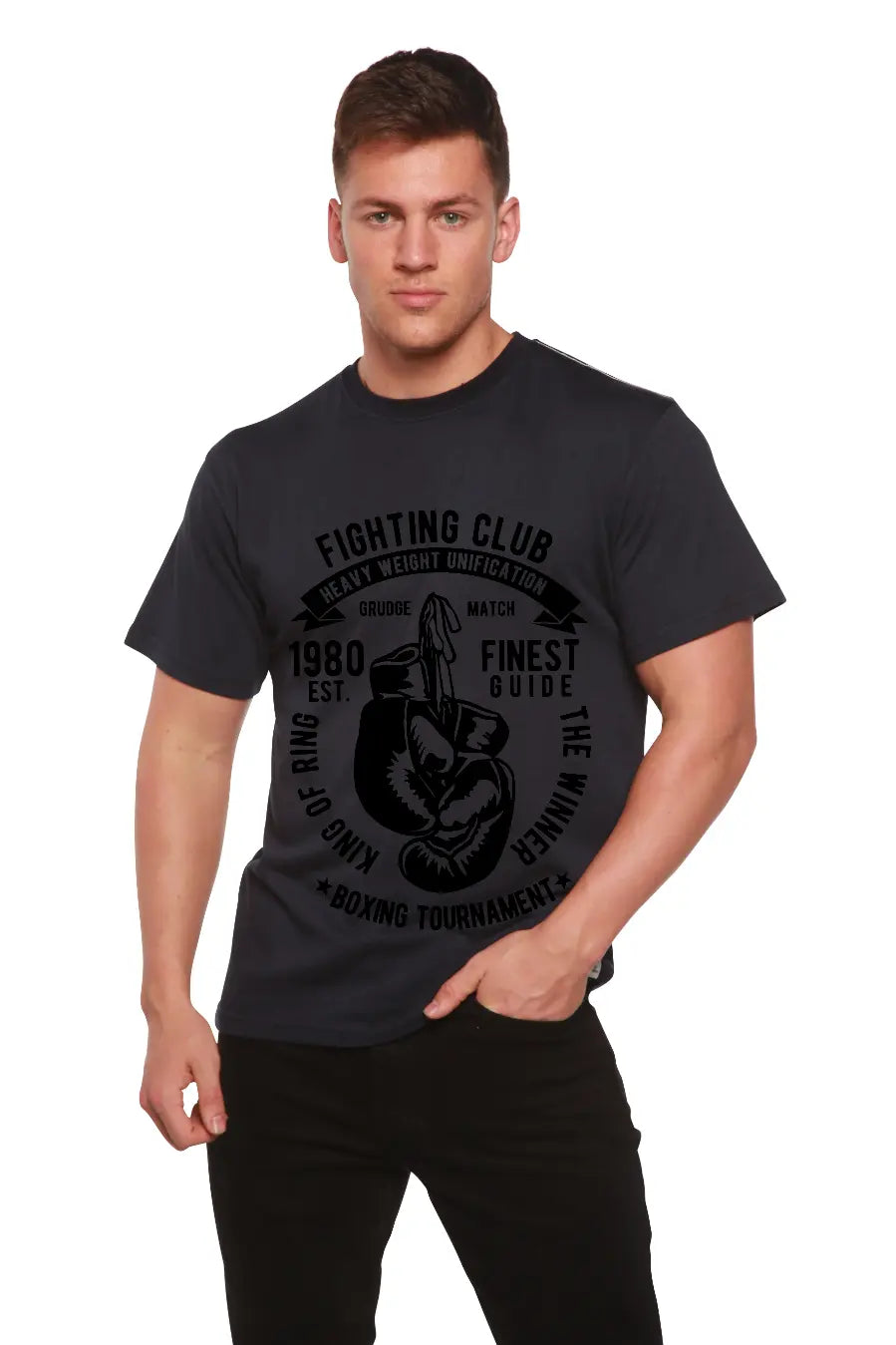 Fighting Club Men's Bamboo Viscose/Organic Cotton Short Sleeve Graphic T-Shirt Spun Bamboo
