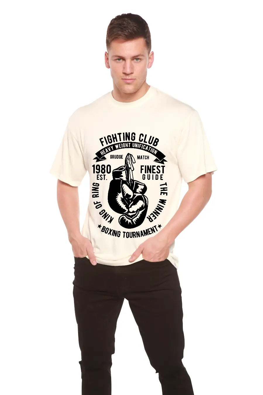 Fighting Club Men's Bamboo Viscose/Organic Cotton Short Sleeve Graphic T-Shirt Spun Bamboo
