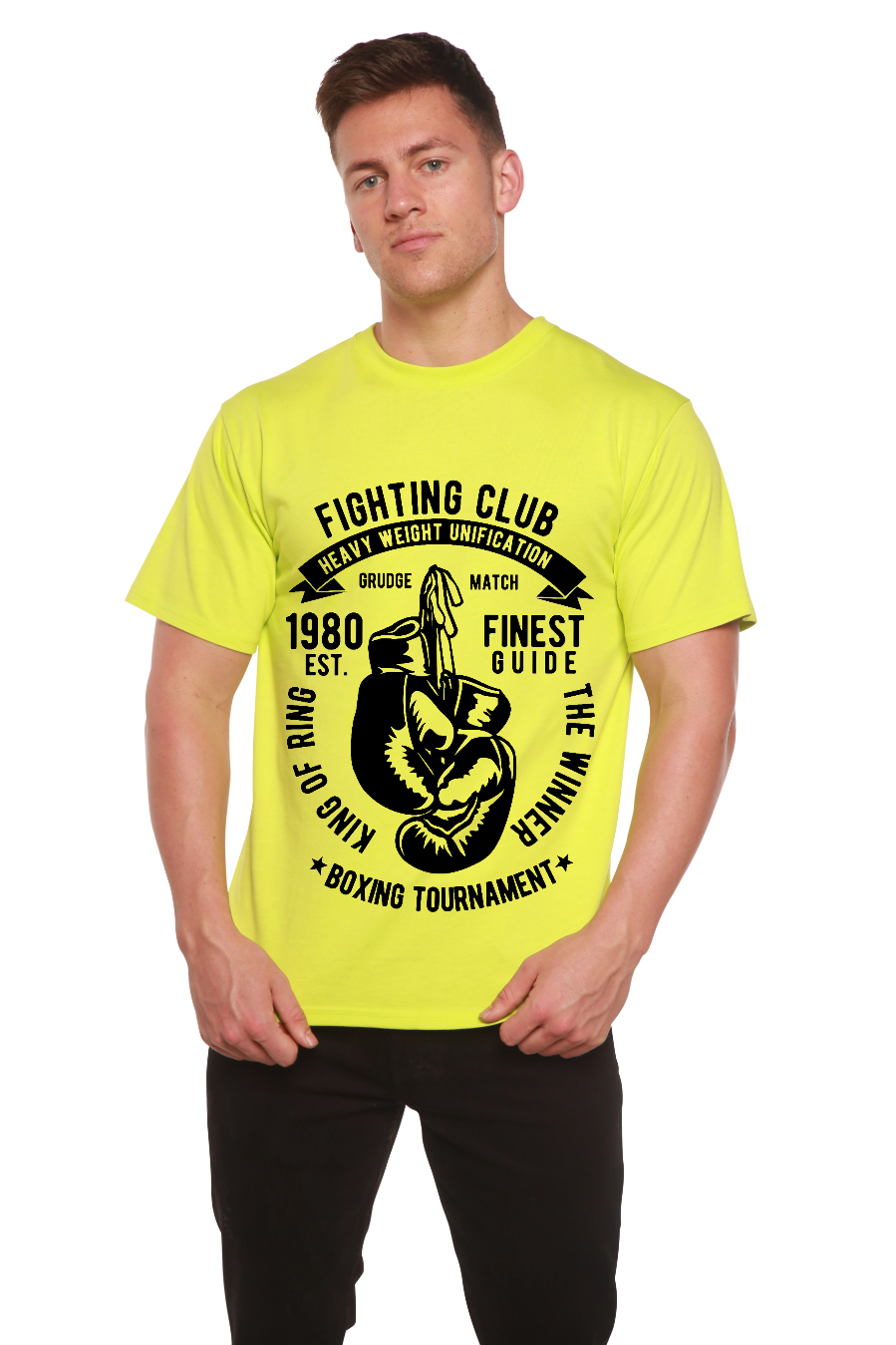 Fighting Club Men's Bamboo Viscose/Organic Cotton Short Sleeve Graphic T-Shirt Spun Bamboo