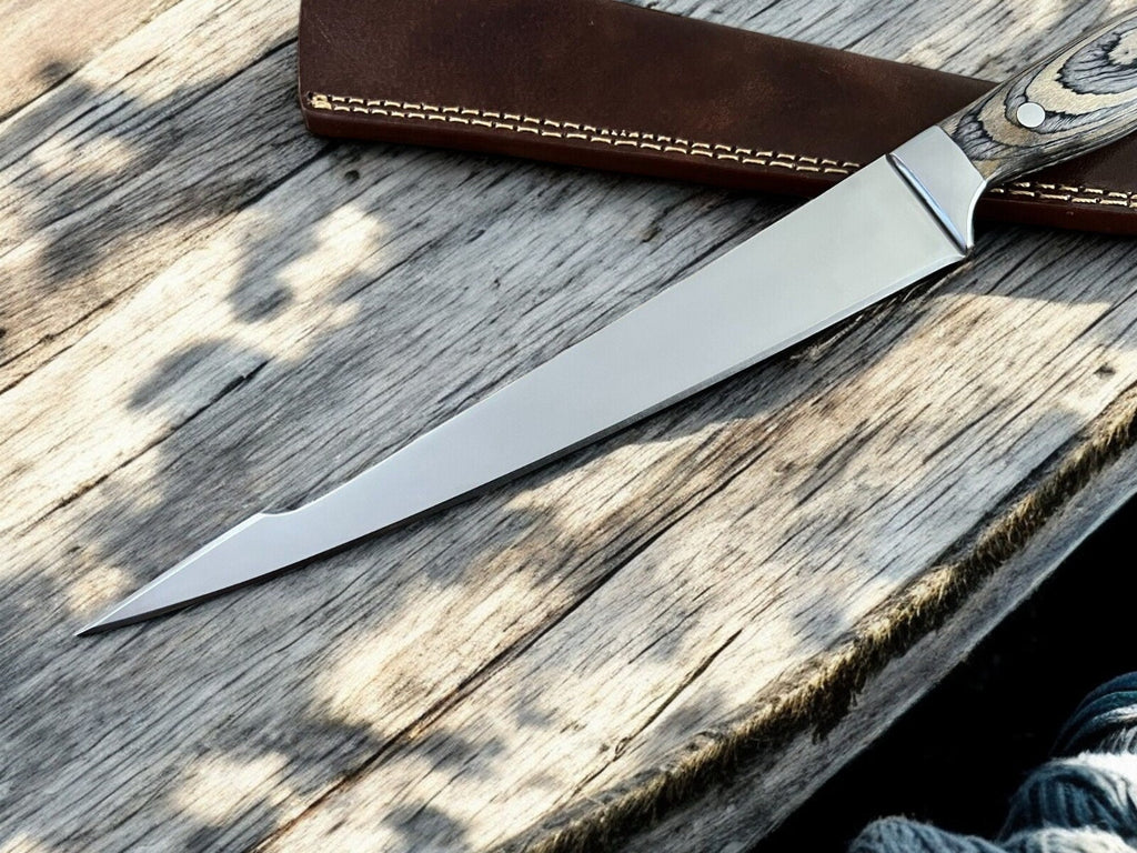 Premium Handmade Fillet Knife with Exotic Pakka Wood Handle Damascus Knife Store