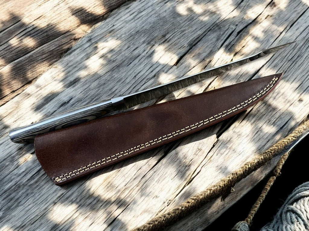 Premium Handmade Fillet Knife with Exotic Pakka Wood Handle Damascus Knife Store