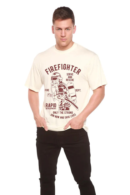 Firefighter Dept Men's Bamboo Viscose/Organic Cotton Short Sleeve Graphic T-Shirt Spun Bamboo