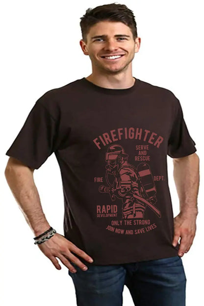 Firefighter Dept Men's Bamboo Viscose/Organic Cotton Short Sleeve Graphic T-Shirt Spun Bamboo
