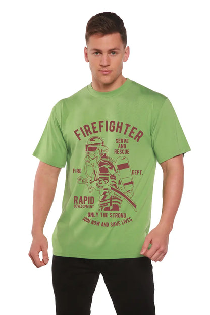 Firefighter Dept Men's Bamboo Viscose/Organic Cotton Short Sleeve Graphic T-Shirt Spun Bamboo