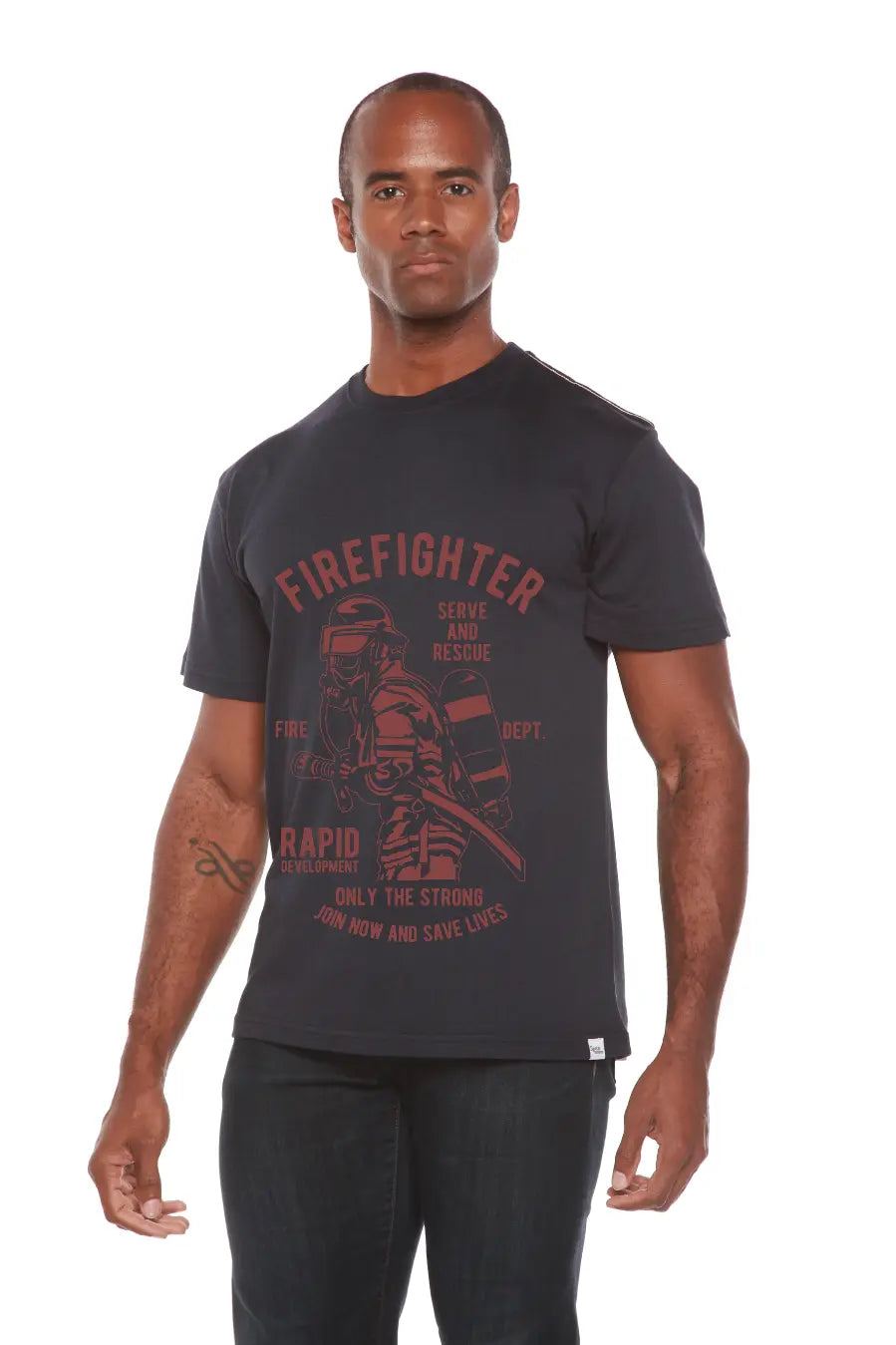 Firefighter Dept Men's Bamboo Viscose/Organic Cotton Short Sleeve Graphic T-Shirt Spun Bamboo