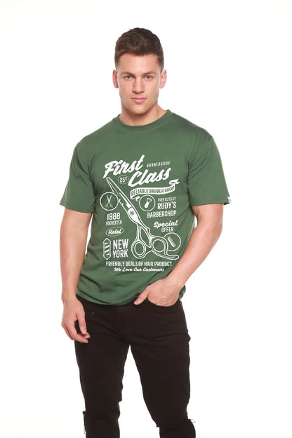 First Class Barber Men's Bamboo Viscose/Organic Cotton Short Sleeve Graphic T-Shirt Spun Bamboo