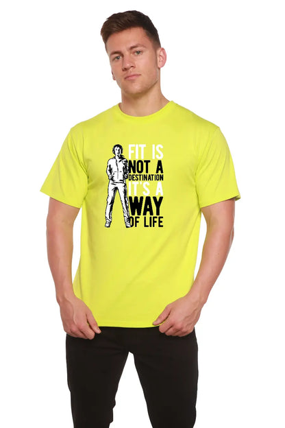 Fit is not a destination Men's Bamboo Viscose/Organic Cotton Short Sleeve Graphic T-Shirt Spun Bamboo