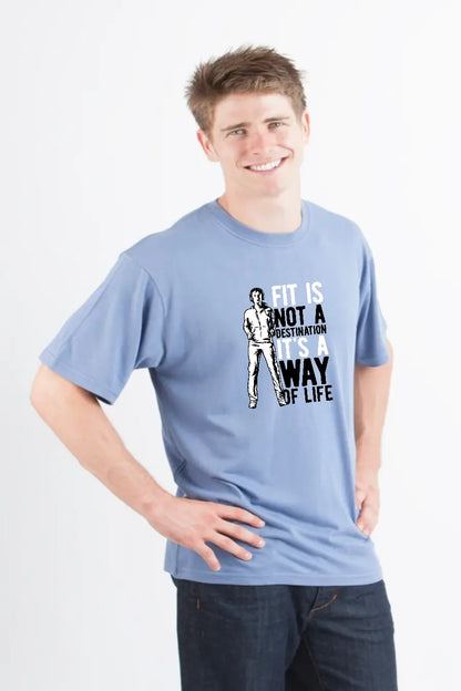 Fit is not a destination Men's Bamboo Viscose/Organic Cotton Short Sleeve Graphic T-Shirt Spun Bamboo