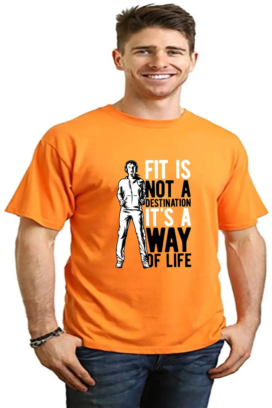 Fit is not a destination Men's Bamboo Viscose/Organic Cotton Short Sleeve Graphic T-Shirt Spun Bamboo