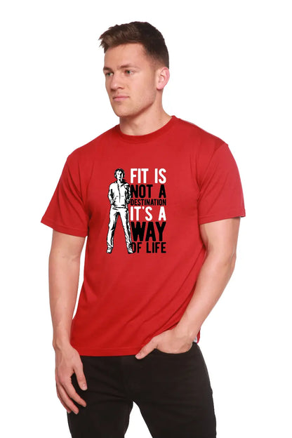 Fit is not a destination Men's Bamboo Viscose/Organic Cotton Short Sleeve Graphic T-Shirt Spun Bamboo
