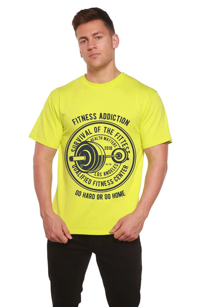 Fitness Addiction Men's Bamboo Viscose/Organic Cotton Short Sleeve Graphic T-Shirt Spun Bamboo