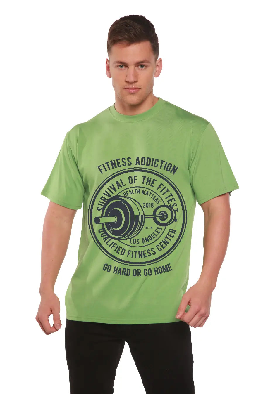 Fitness Addiction Men's Bamboo Viscose/Organic Cotton Short Sleeve Graphic T-Shirt Spun Bamboo