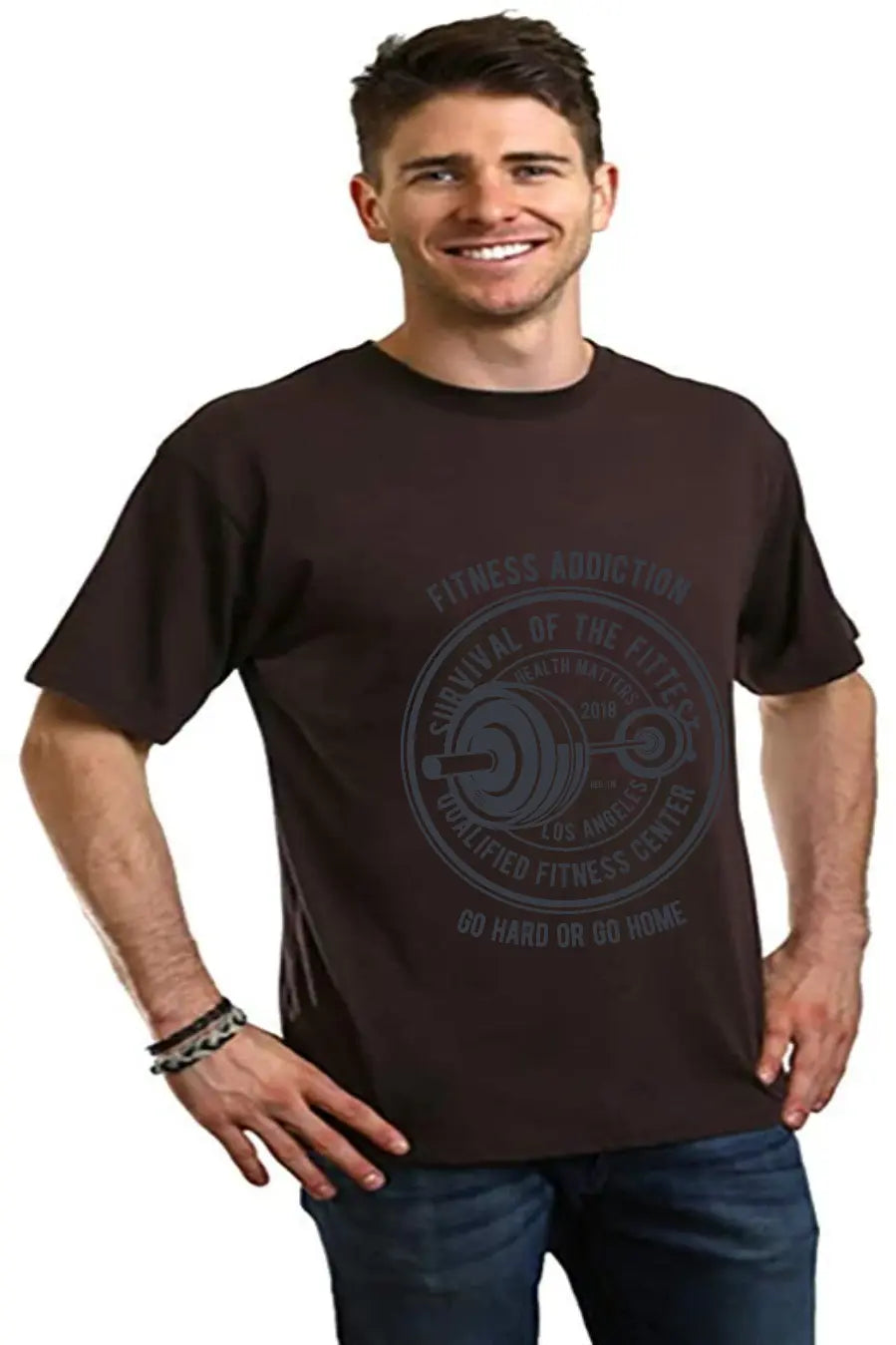Fitness Addiction Men's Bamboo Viscose/Organic Cotton Short Sleeve Graphic T-Shirt Spun Bamboo