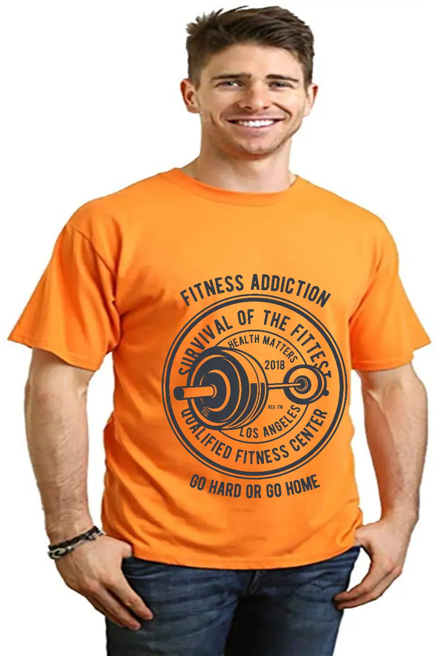 Fitness Addiction Men's Bamboo Viscose/Organic Cotton Short Sleeve Graphic T-Shirt Spun Bamboo