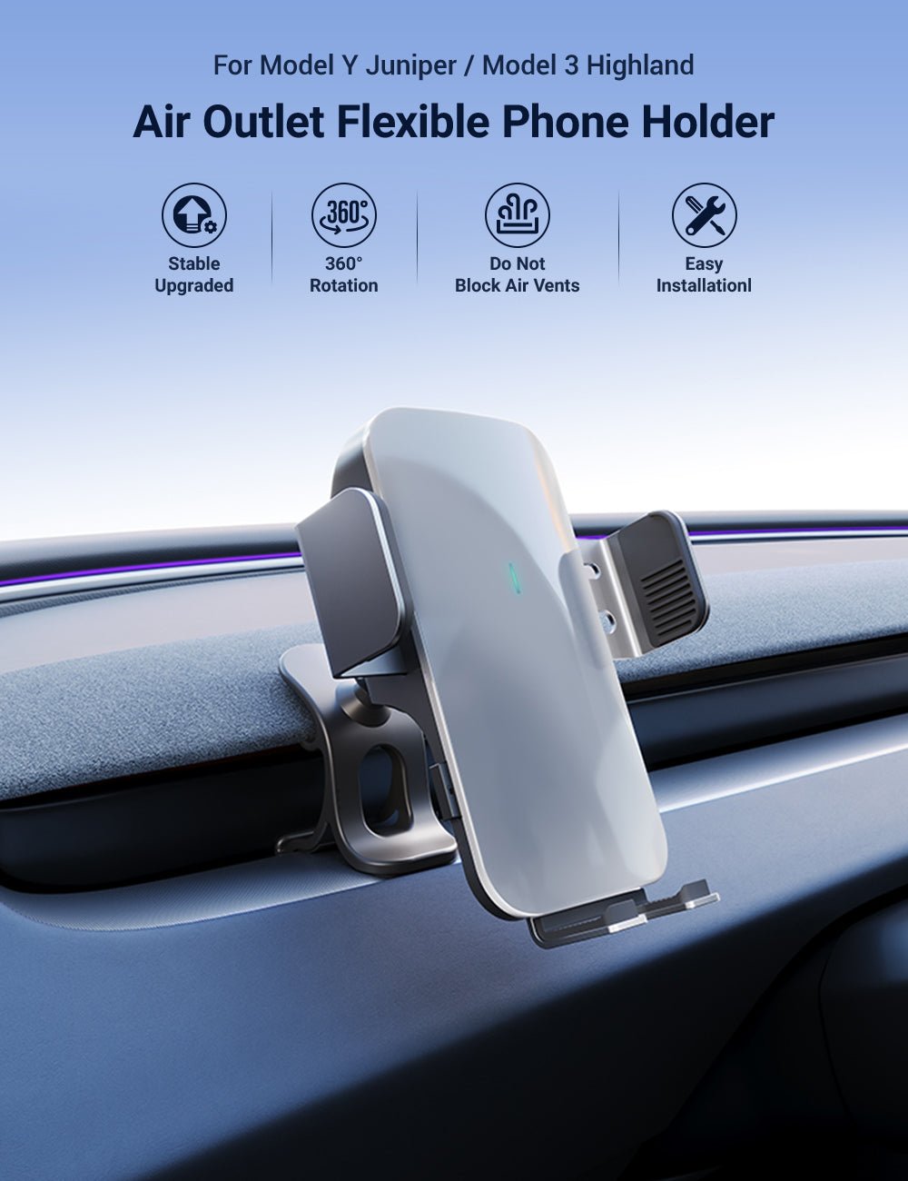 Flexible Phone Holder for Model 3 Highland & Model Y Juniper | TESERY Tesery Official Store