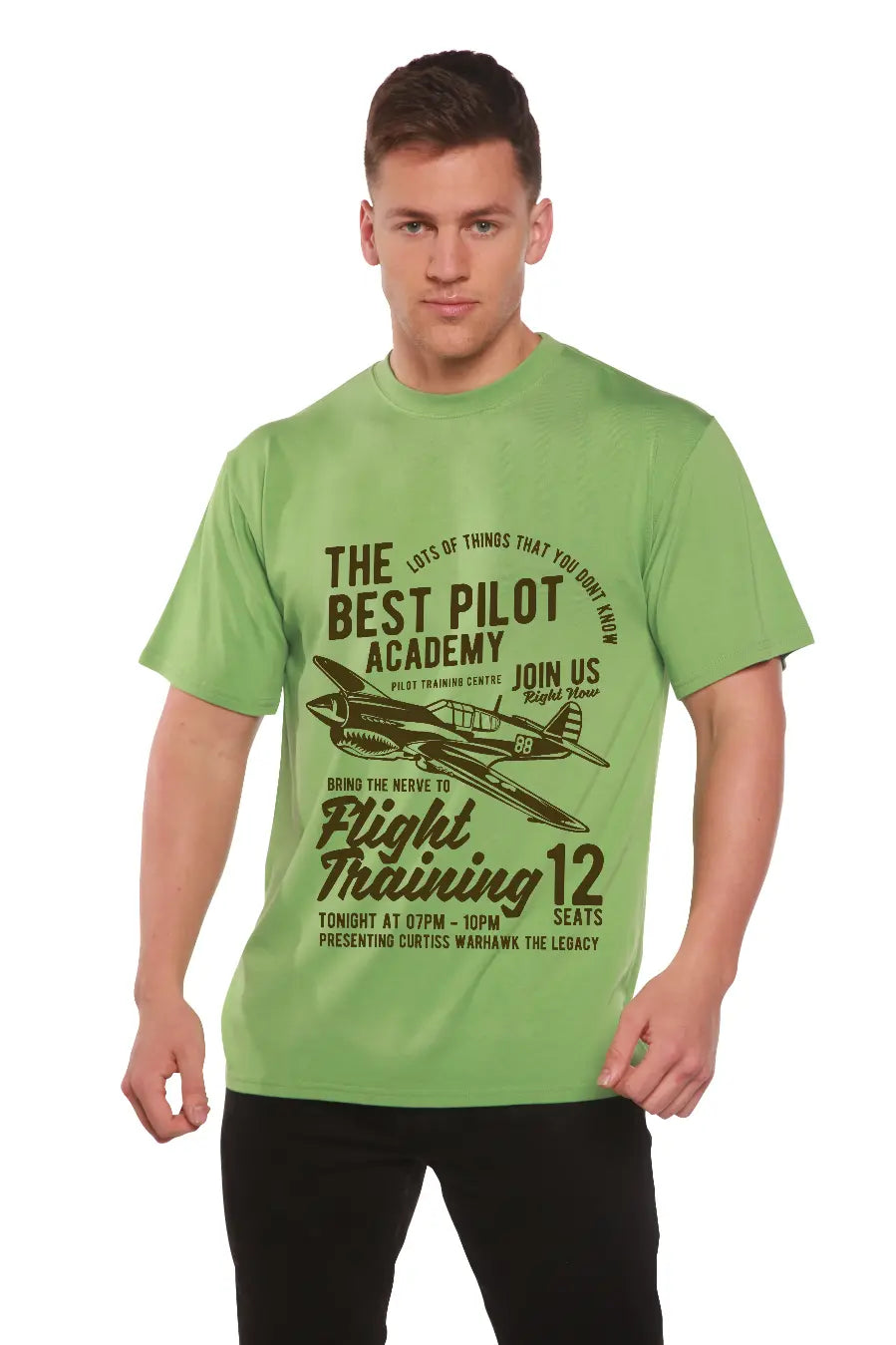 Flight Training Men's Bamboo Viscose/Organic Cotton Short Sleeve Graphic T-Shirt Spun Bamboo