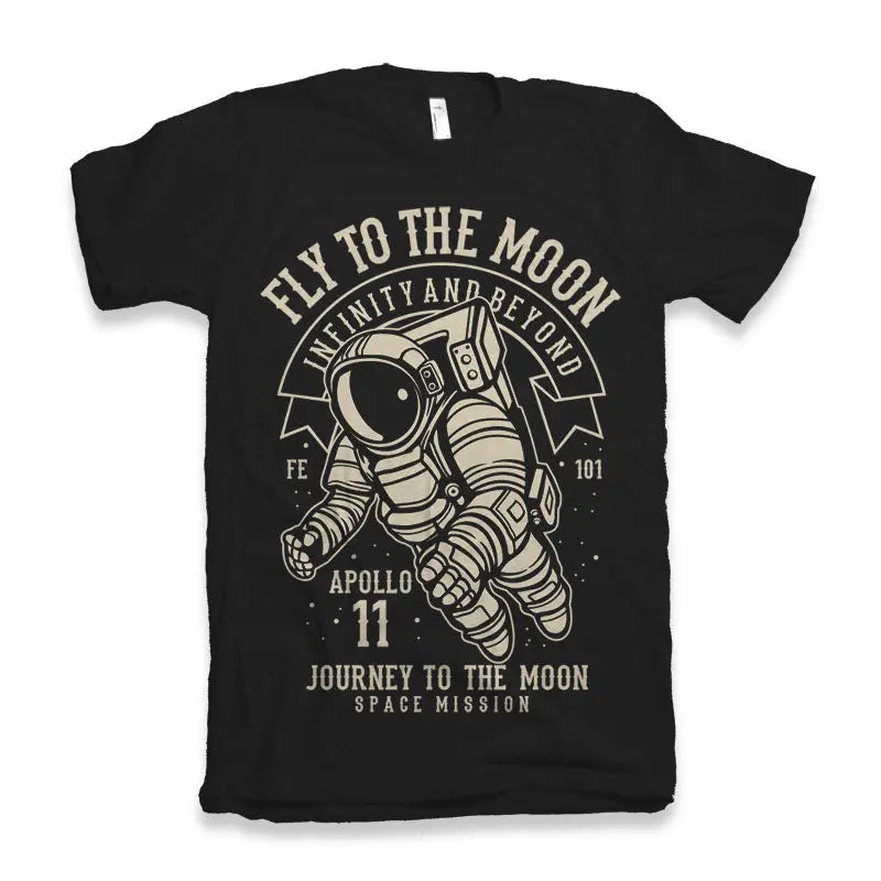 Fly To The Moon Men's Bamboo Viscose/Organic Cotton Short Sleeve Graphic T-Shirt Spun Bamboo