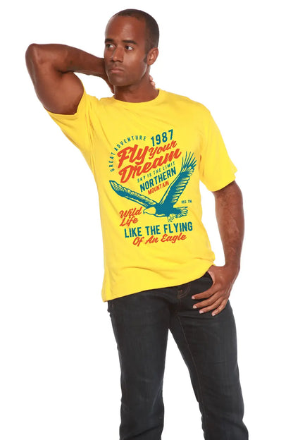 Fly Your Dream Men's Bamboo Viscose/Organic Cotton Short Sleeve Graphic T-Shirt Spun Bamboo