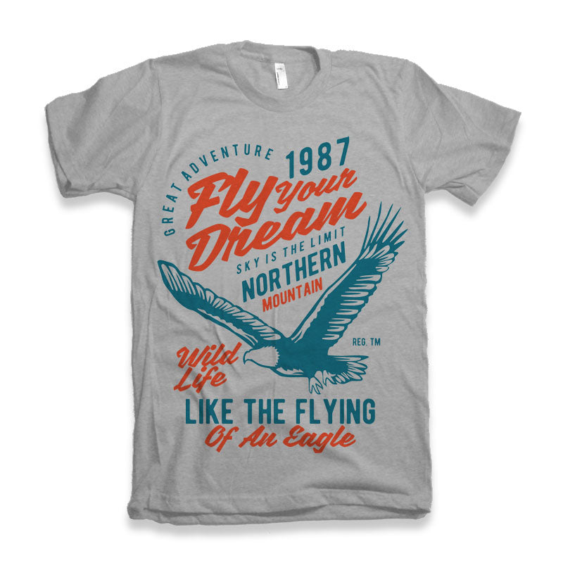 Fly Your Dream Men's Bamboo Viscose/Organic Cotton Short Sleeve Graphic T-Shirt Spun Bamboo