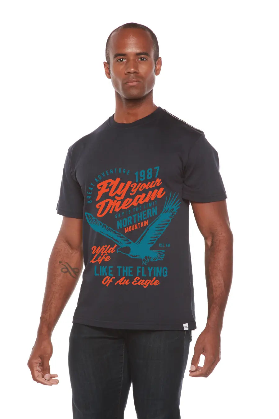 Fly Your Dream Men's Bamboo Viscose/Organic Cotton Short Sleeve Graphic T-Shirt Spun Bamboo