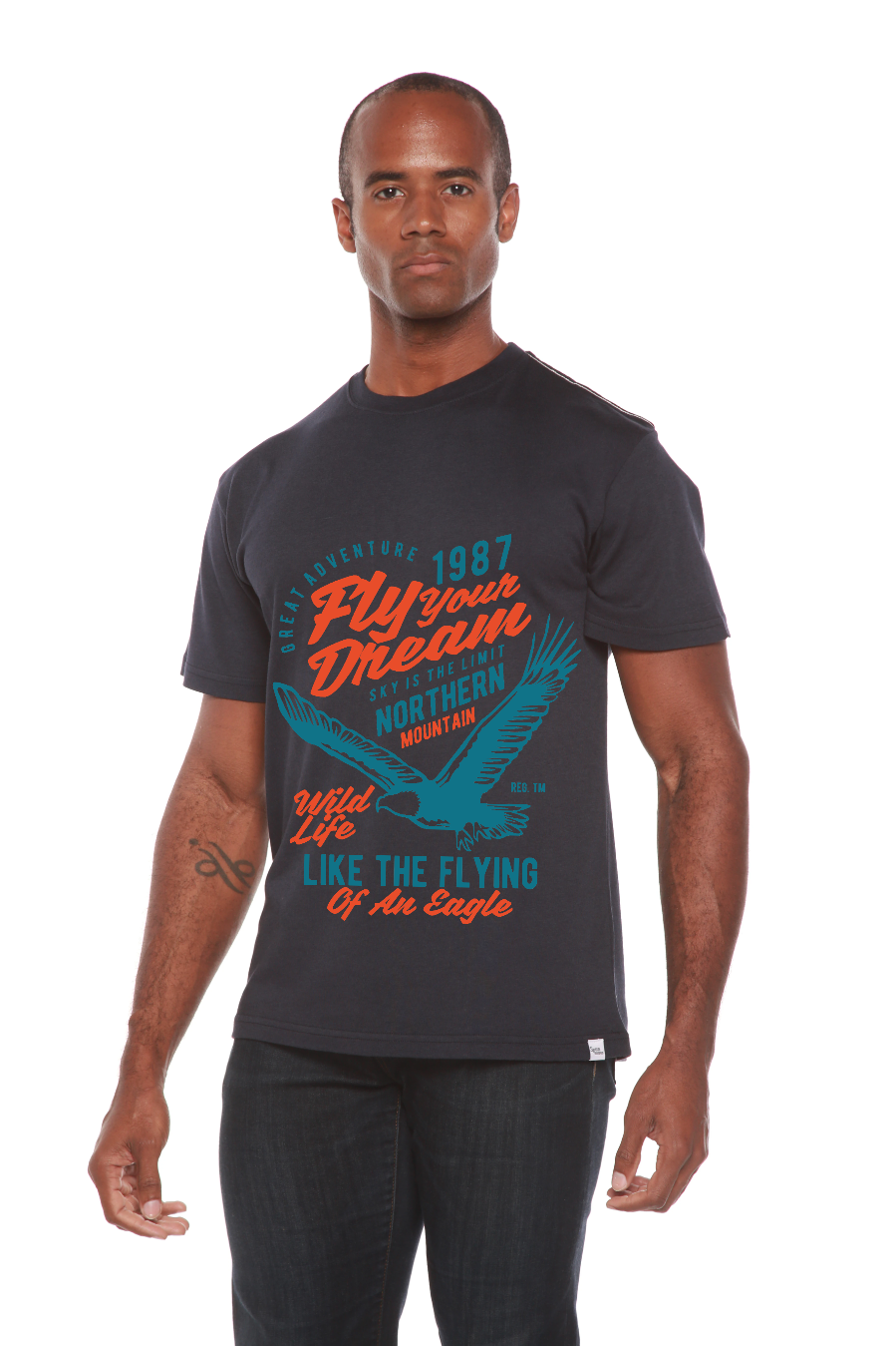 Fly Your Dream Men's Bamboo Viscose/Organic Cotton Short Sleeve Graphic T-Shirt Spun Bamboo