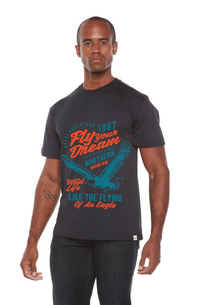 Fly Your Dream Men's Bamboo Viscose/Organic Cotton Short Sleeve Graphic T-Shirt Spun Bamboo