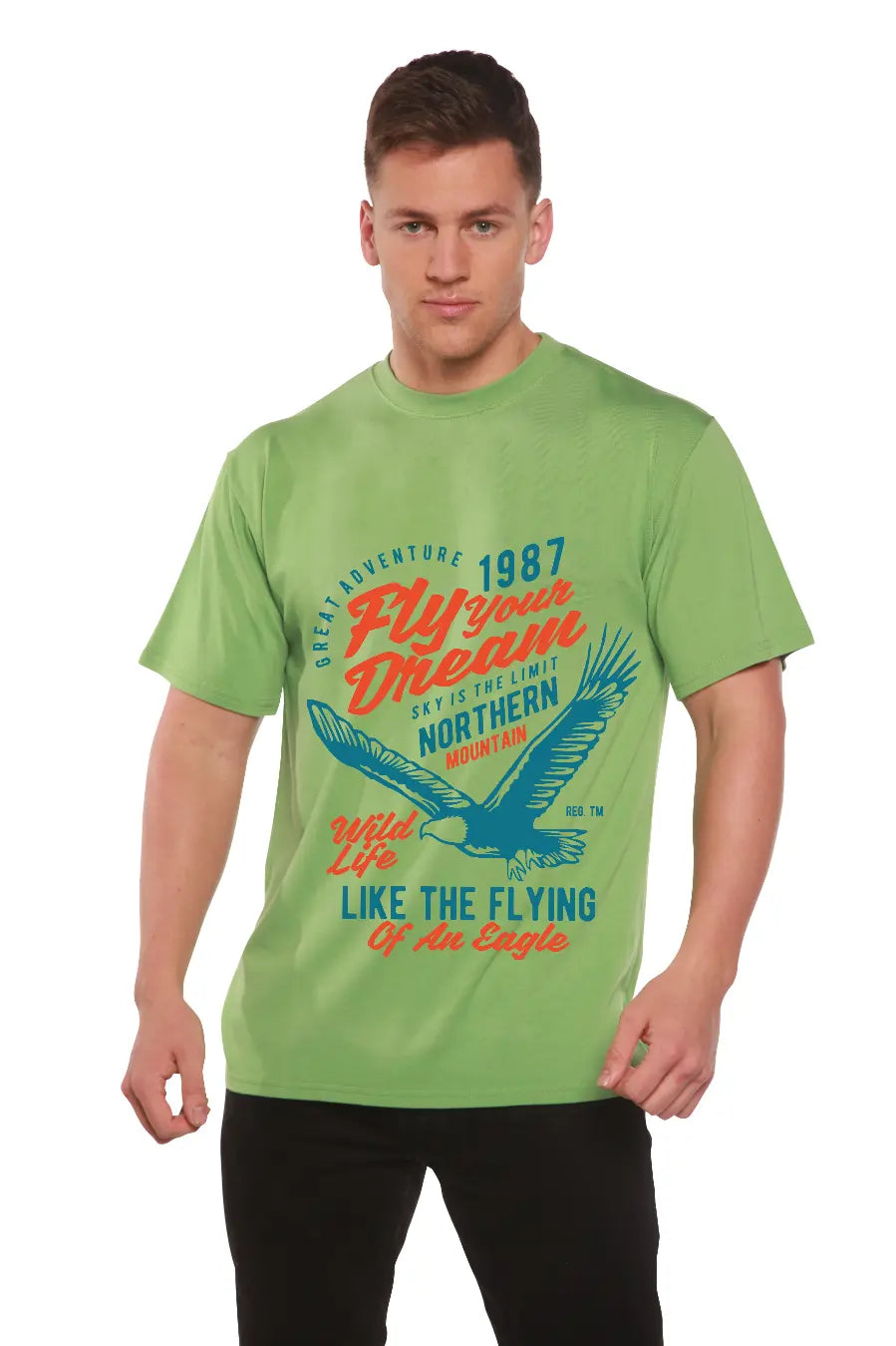 Fly Your Dream Men's Bamboo Viscose/Organic Cotton Short Sleeve Graphic T-Shirt Spun Bamboo