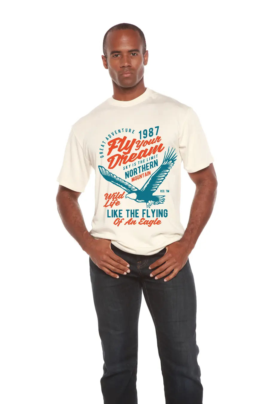 Fly Your Dream Men's Bamboo Viscose/Organic Cotton Short Sleeve Graphic T-Shirt Spun Bamboo