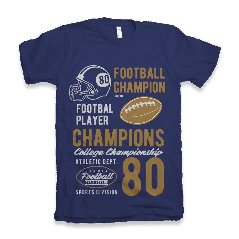 Football Champions Men's Bamboo Viscose/Organic Cotton Short Sleeve Graphic T-Shirt Spun Bamboo