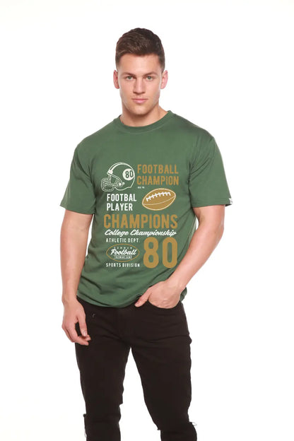 Football Champions Men's Bamboo Viscose/Organic Cotton Short Sleeve Graphic T-Shirt Spun Bamboo