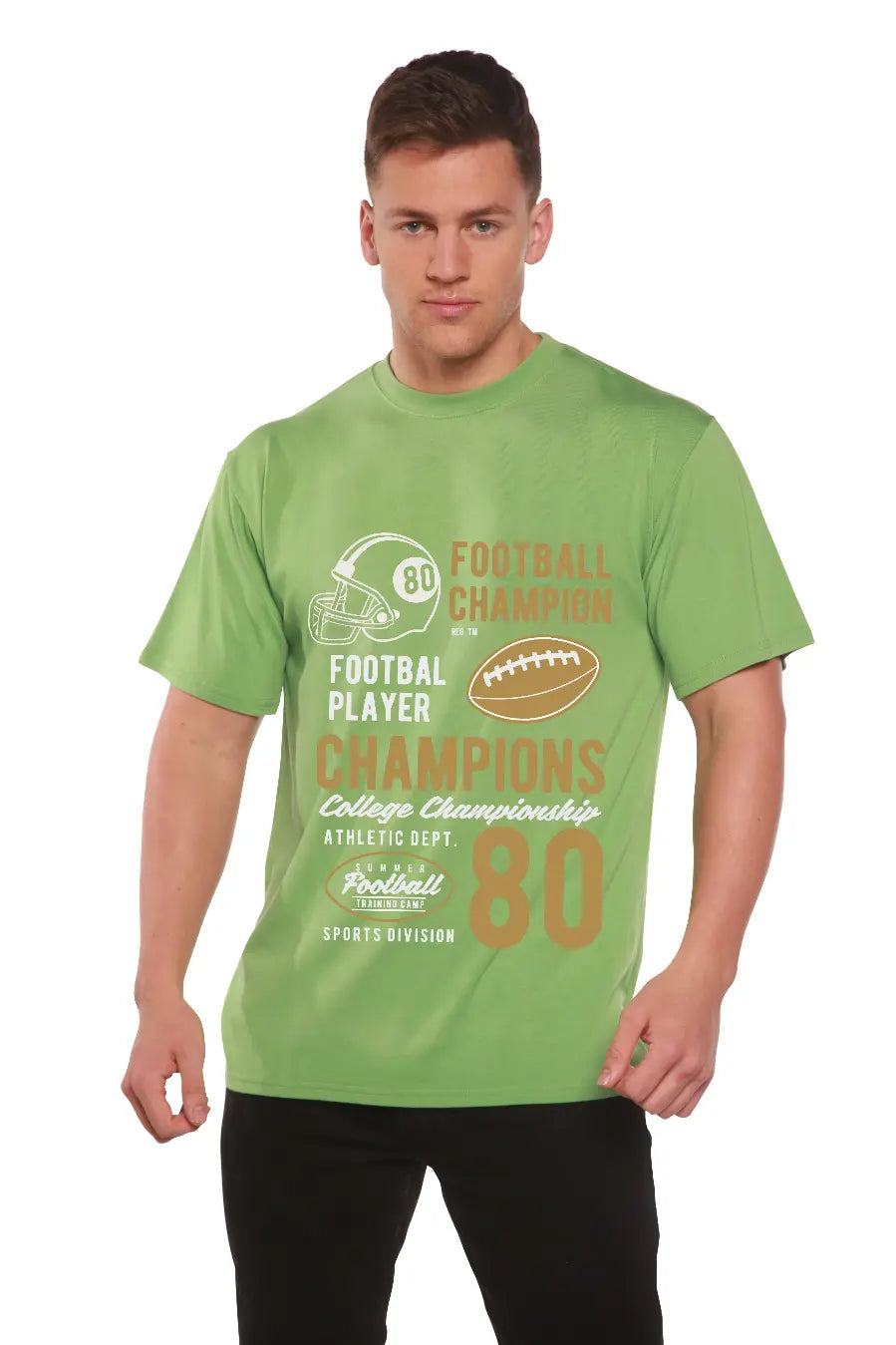 Football Champions Men's Bamboo Viscose/Organic Cotton Short Sleeve Graphic T-Shirt Spun Bamboo