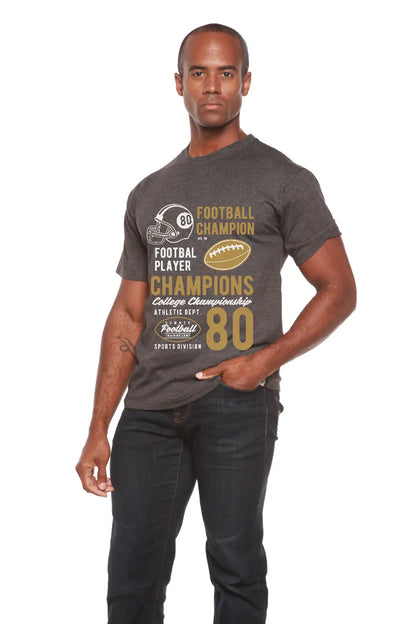 Football Champions Men's Bamboo Viscose/Organic Cotton Short Sleeve Graphic T-Shirt Spun Bamboo
