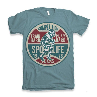 Football Competition Men's Bamboo Viscose/Organic Cotton Short Sleeve Graphic T-Shirt Spun Bamboo