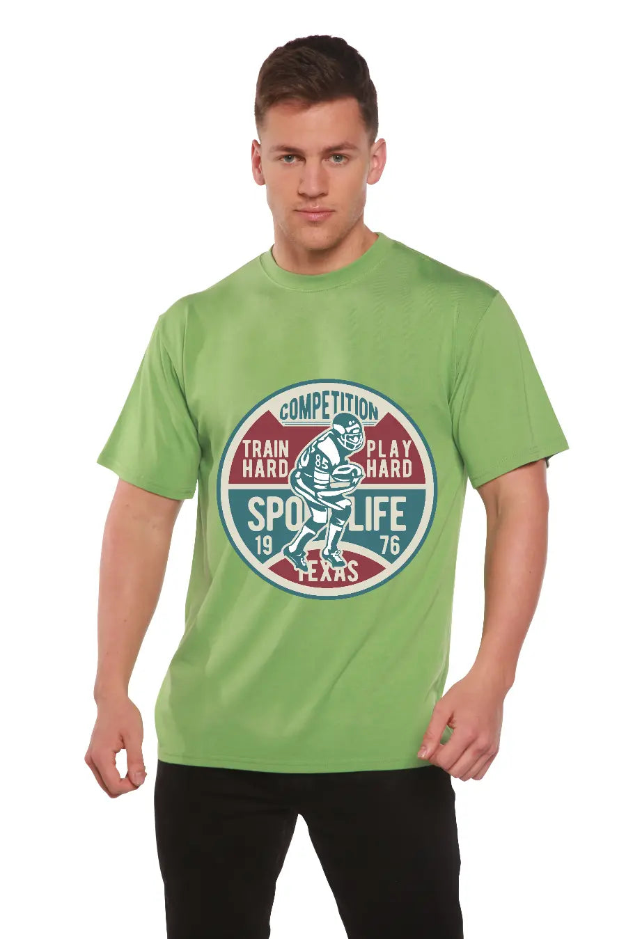 Football Competition Men's Bamboo Viscose/Organic Cotton Short Sleeve Graphic T-Shirt Spun Bamboo