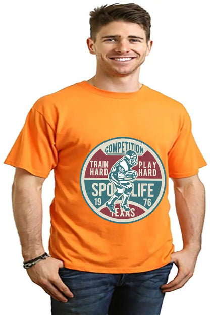 Football Competition Men's Bamboo Viscose/Organic Cotton Short Sleeve Graphic T-Shirt Spun Bamboo