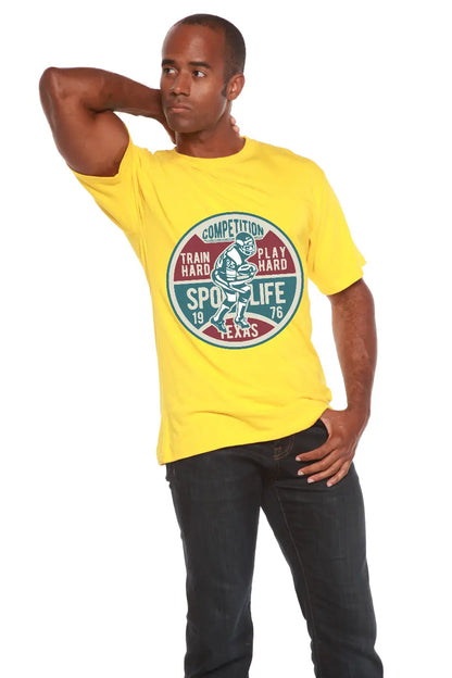 Football Competition Men's Bamboo Viscose/Organic Cotton Short Sleeve Graphic T-Shirt Spun Bamboo
