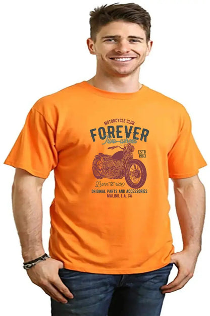 FOREVER TWO WHEEL Men's Bamboo Viscose/Organic Cotton Short Sleeve Graphic T-Shirt Spun Bamboo