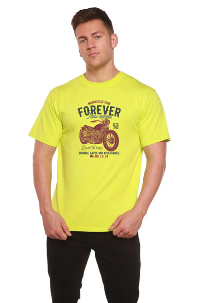 FOREVER TWO WHEEL Men's Bamboo Viscose/Organic Cotton Short Sleeve Graphic T-Shirt Spun Bamboo