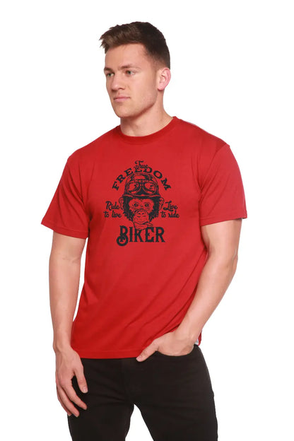 Freedom Biker Men's Bamboo Viscose/Organic Cotton Short Sleeve Graphic T-Shirt Spun Bamboo