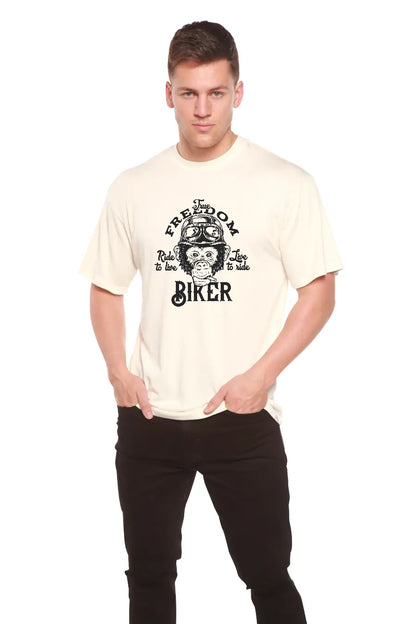 Freedom Biker Men's Bamboo Viscose/Organic Cotton Short Sleeve Graphic T-Shirt Spun Bamboo
