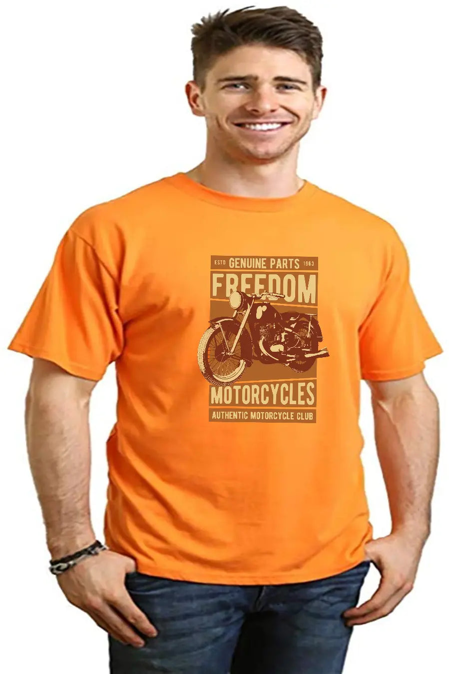 Freedom Motorcycles Men's Bamboo Viscose/Organic Cotton Short Sleeve Graphic T-Shirt Spun Bamboo