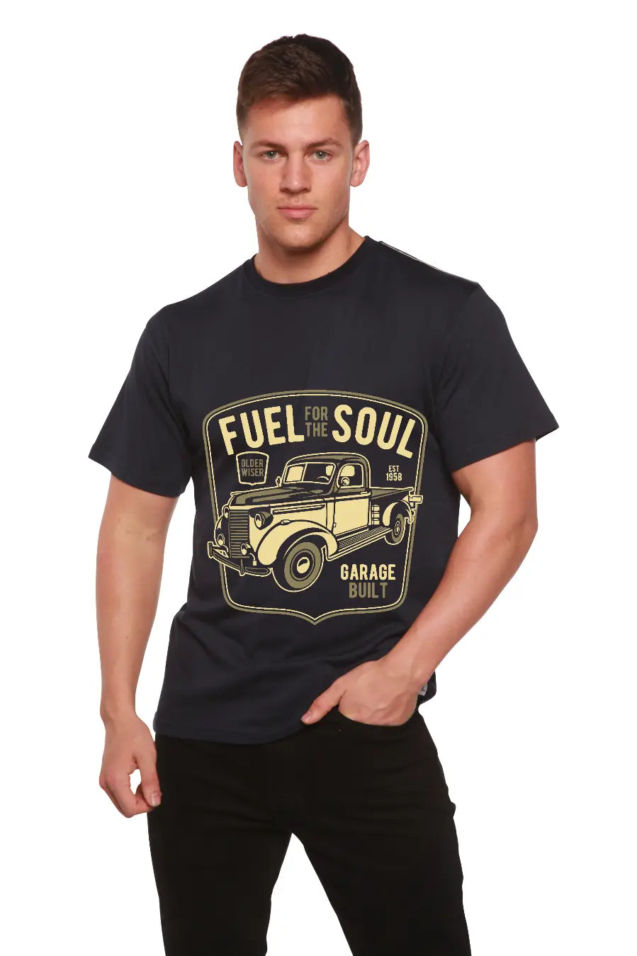 Fuel For The Soul Men's Bamboo Viscose/Organic Cotton Short Sleeve Graphic T-Shirt Spun Bamboo