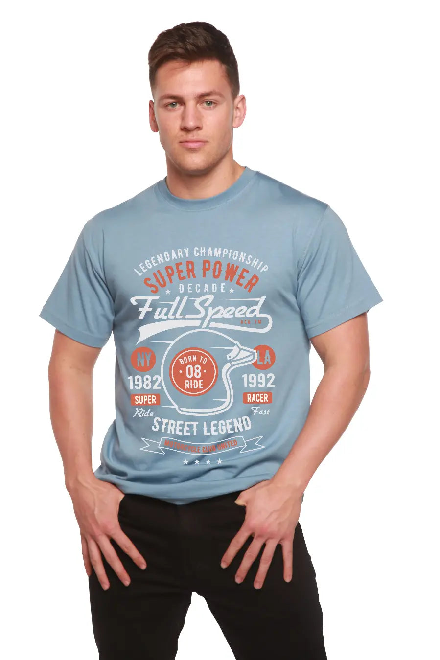 Full Speed Super Men's Bamboo Viscose/Organic Cotton Short Sleeve Graphic T-Shirt Spun Bamboo