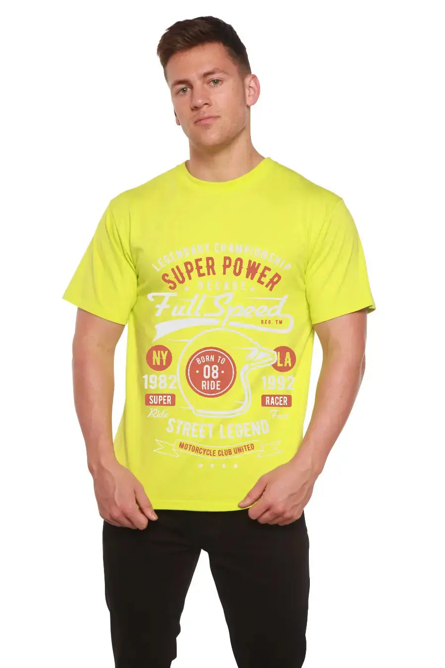 Full Speed Super Men's Bamboo Viscose/Organic Cotton Short Sleeve Graphic T-Shirt Spun Bamboo
